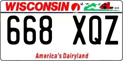 WI license plate 668XQZ