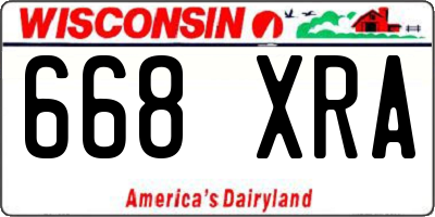 WI license plate 668XRA