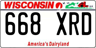 WI license plate 668XRD