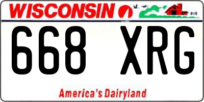 WI license plate 668XRG