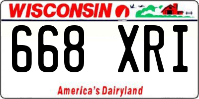 WI license plate 668XRI
