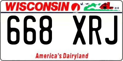 WI license plate 668XRJ