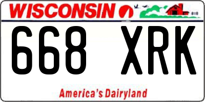 WI license plate 668XRK