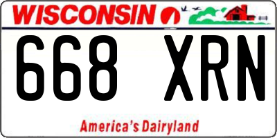 WI license plate 668XRN
