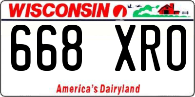 WI license plate 668XRO