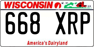 WI license plate 668XRP