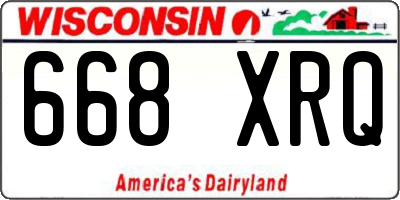 WI license plate 668XRQ