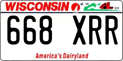 WI license plate 668XRR