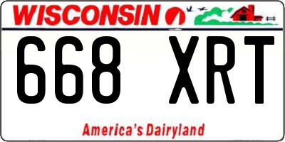 WI license plate 668XRT