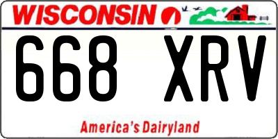 WI license plate 668XRV