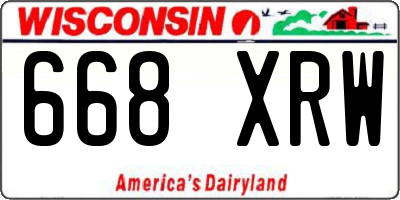 WI license plate 668XRW