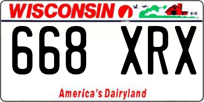 WI license plate 668XRX