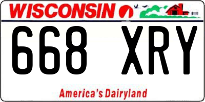 WI license plate 668XRY
