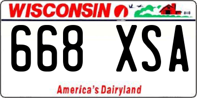 WI license plate 668XSA