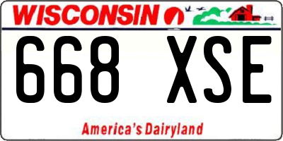 WI license plate 668XSE