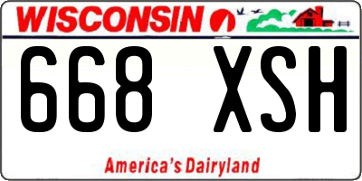 WI license plate 668XSH