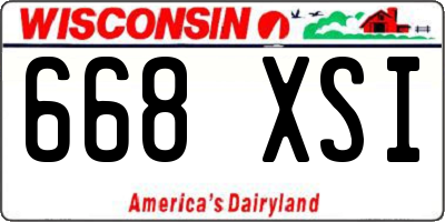 WI license plate 668XSI