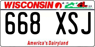 WI license plate 668XSJ