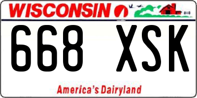 WI license plate 668XSK