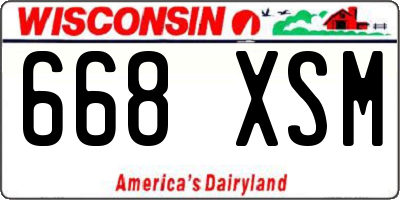 WI license plate 668XSM