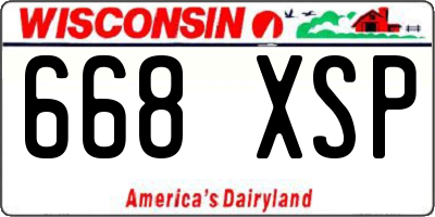 WI license plate 668XSP