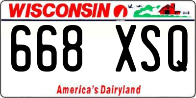 WI license plate 668XSQ