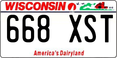 WI license plate 668XST
