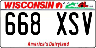WI license plate 668XSV
