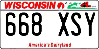WI license plate 668XSY