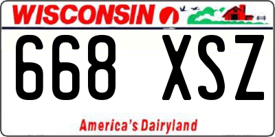 WI license plate 668XSZ