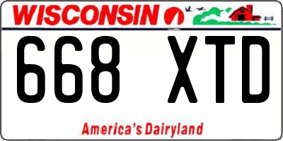 WI license plate 668XTD