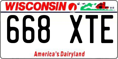 WI license plate 668XTE