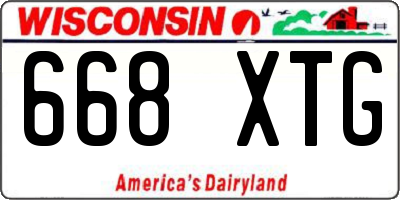 WI license plate 668XTG