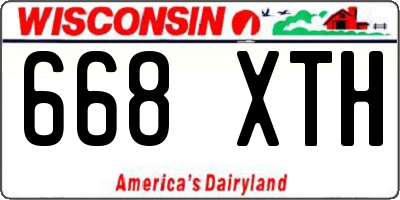 WI license plate 668XTH