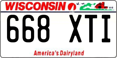 WI license plate 668XTI