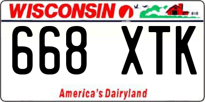 WI license plate 668XTK