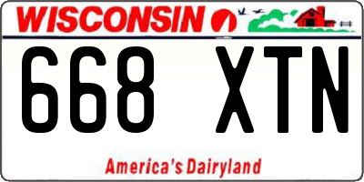 WI license plate 668XTN
