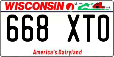 WI license plate 668XTO