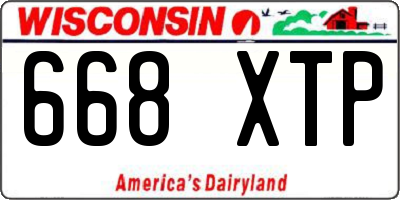 WI license plate 668XTP
