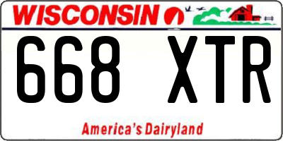 WI license plate 668XTR