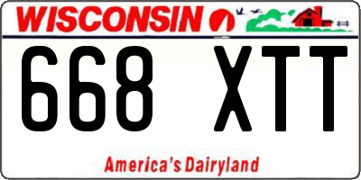WI license plate 668XTT
