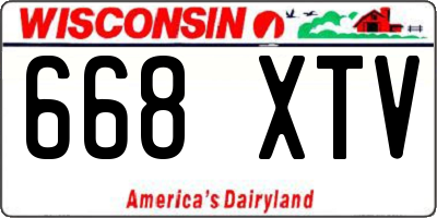 WI license plate 668XTV