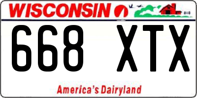 WI license plate 668XTX
