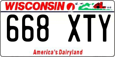 WI license plate 668XTY