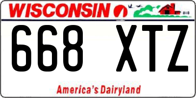 WI license plate 668XTZ