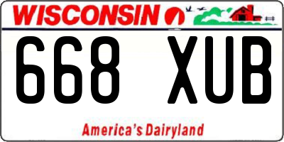 WI license plate 668XUB