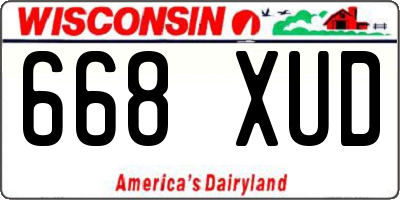 WI license plate 668XUD