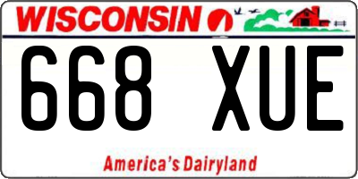 WI license plate 668XUE