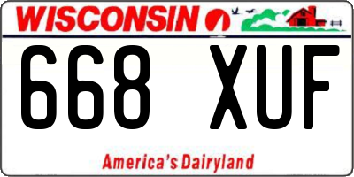 WI license plate 668XUF