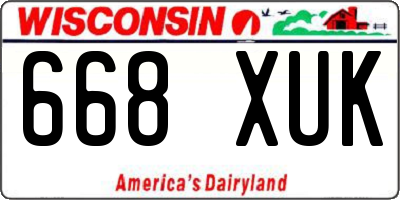 WI license plate 668XUK